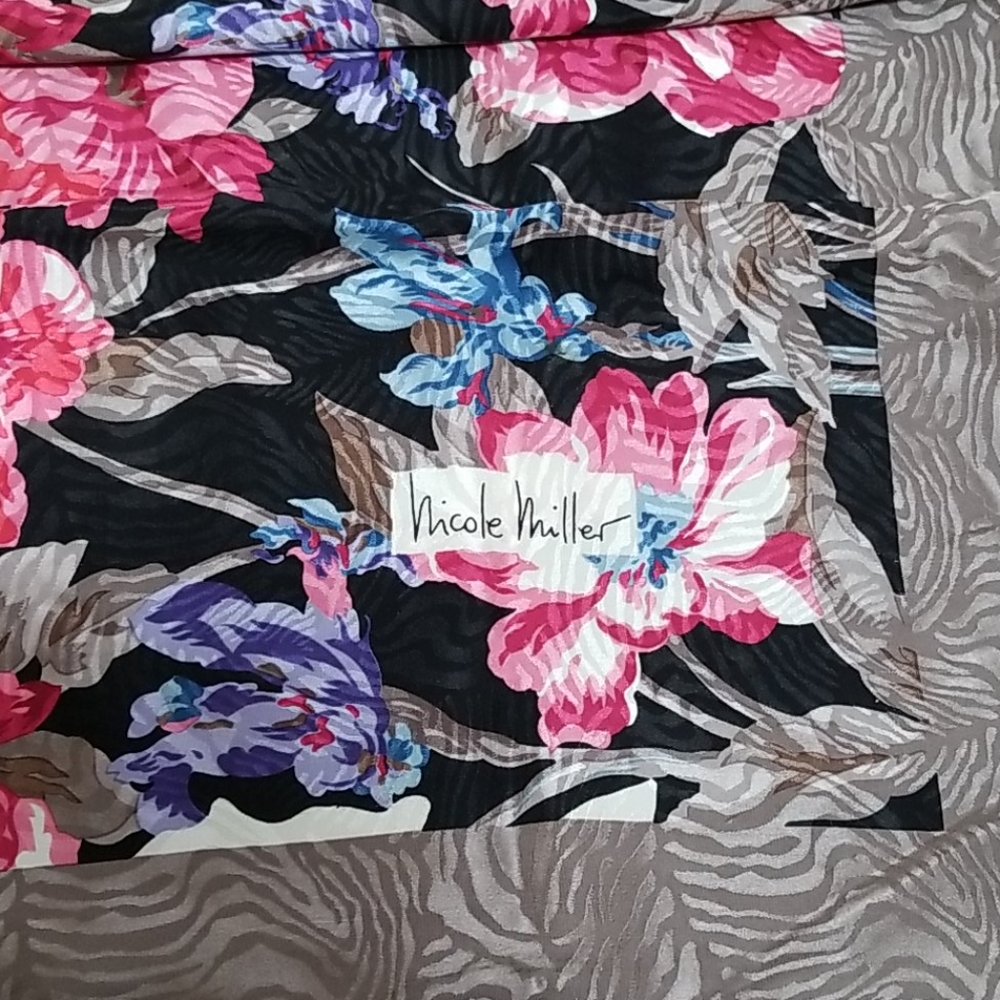 Large Nicole Miller silk scarf